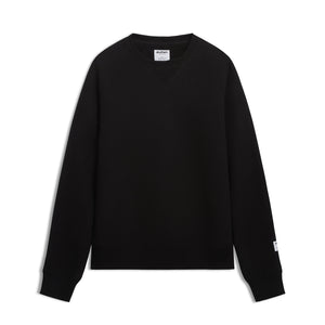 Organic Cotton 500 GSM Brushed French Terry Crewneck Sweatshirt - Caviar