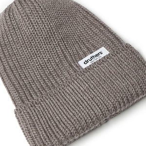 Merino Wool Big Knit Cardigan Beanie - Stone Heather