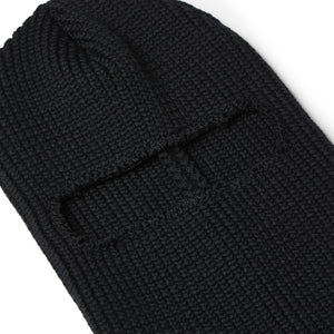 Merino Wool Big Knit Balaclava - Black