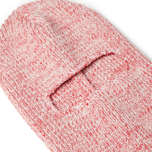 Merino Wool Big Knit Balaclava - Red Melange