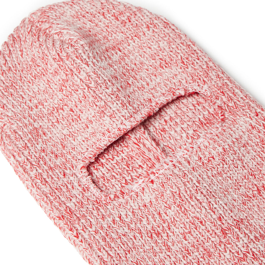 Merino Wool Big Knit Balaclava - Red Melange