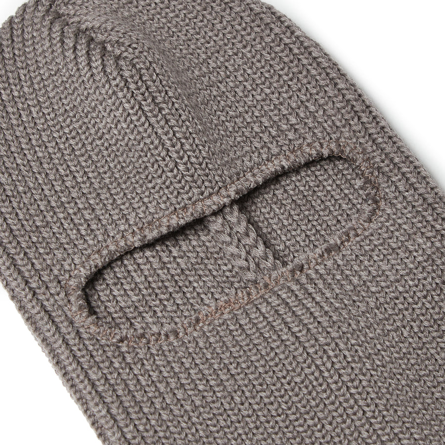 Merino Wool Big Knit Balaclava - Stone Heather