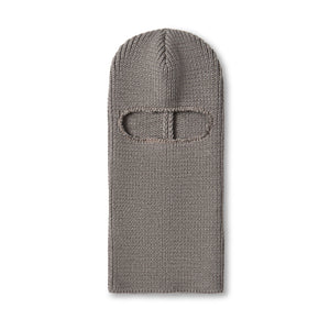 Merino Wool Big Knit Balaclava - Stone Heather