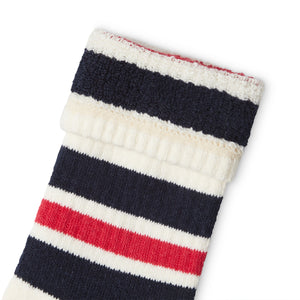 Druthers Recycled Cotton Lux Yarn Stripe Everyday Crew Socks - Set of 4