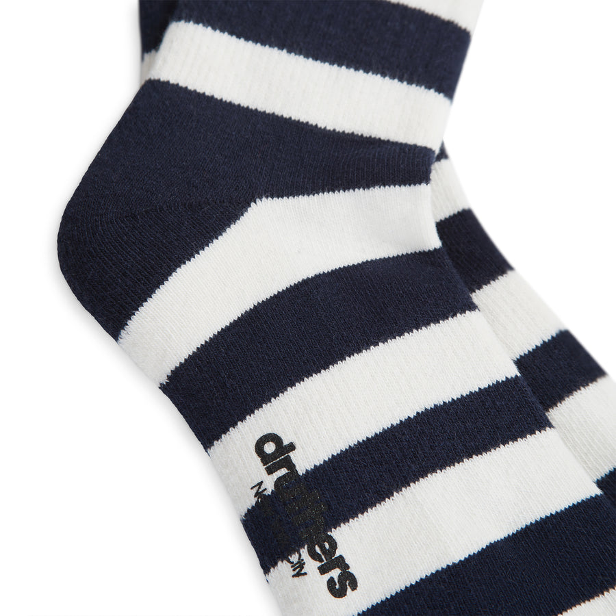 Druthers Recycled Cotton Lux Yarn Stripe Everyday Crew Socks - Set of 4