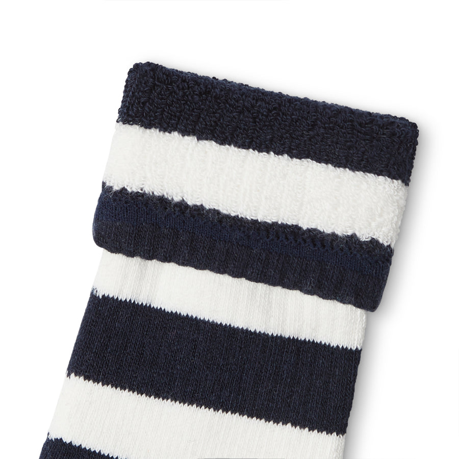 Druthers Recycled Cotton Lux Yarn Stripe Everyday Crew Socks - Set of 4