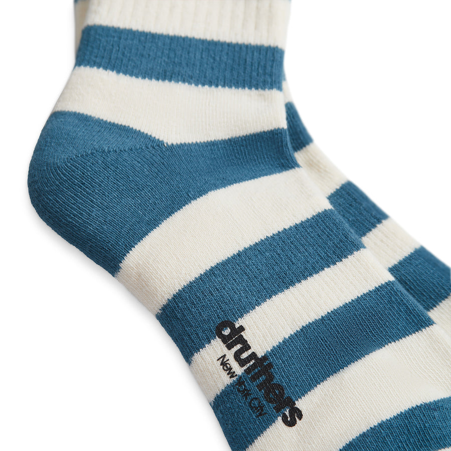 Druthers Recycled Cotton Lux Yarn Stripe Everyday Crew Socks - Set of 4