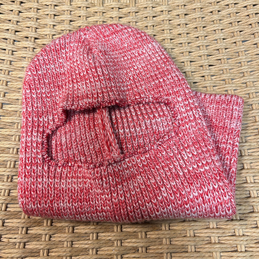 Organic Cotton Big Knit Balaclava - RED Melange SAMPLE SALE