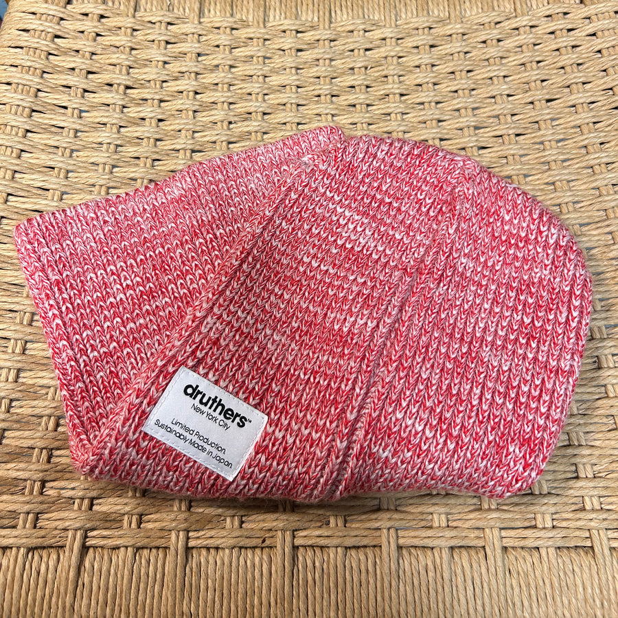 Organic Cotton Big Knit Balaclava - RED Melange SAMPLE SALE