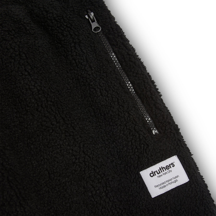 Italian Bonded Sherpa Fleece Pants - Caviar