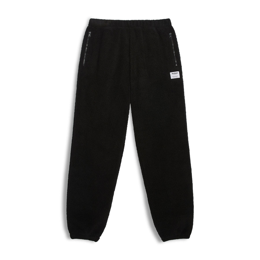 Italian Bonded Sherpa Fleece Pants - Caviar