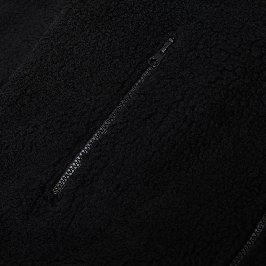 Italian Bonded Sherpa Fleece Jacket - Caviar