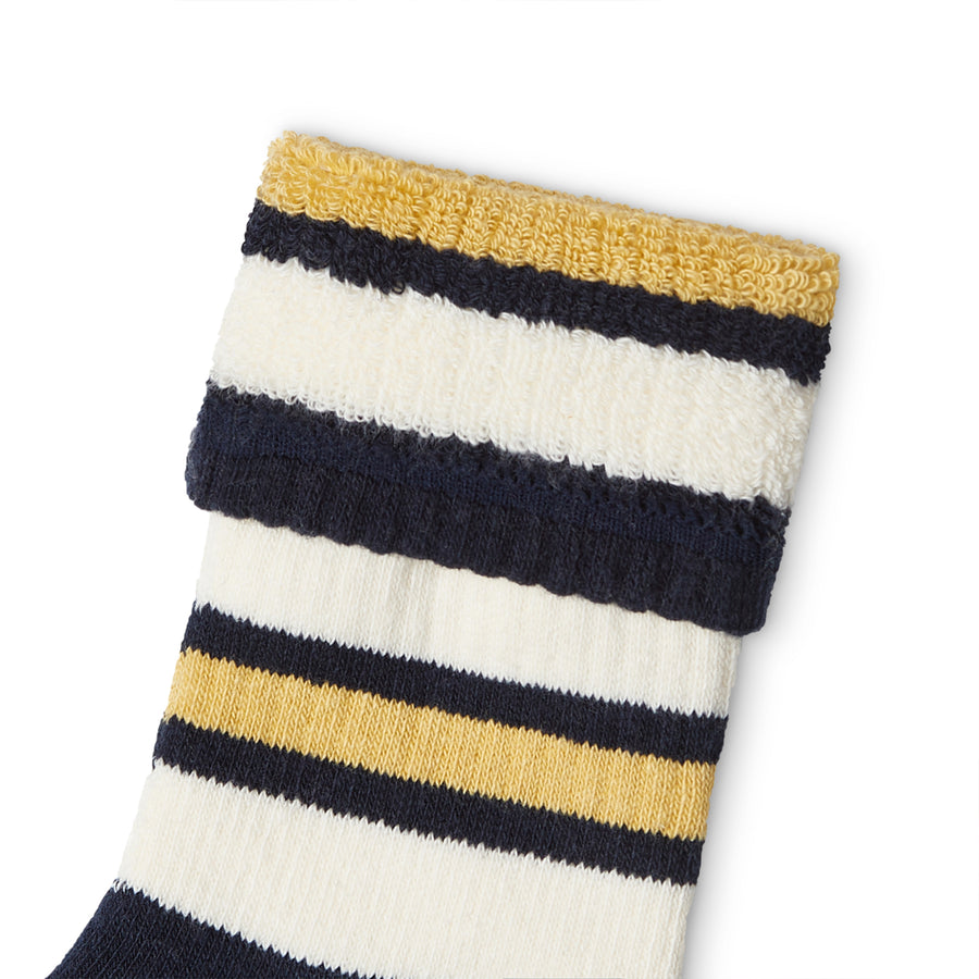 Druthers Recycled Cotton Lux Yarn Stripe Everyday Crew Socks - Set of 4