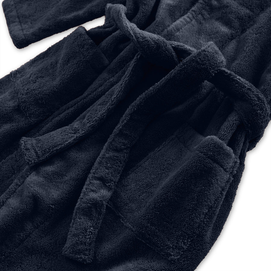 Organic Cotton Extra Heavyweight Terry Long Robe - Dark Navy