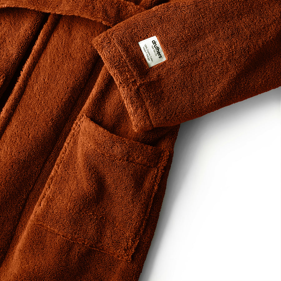 Organic Cotton Extra Heavyweight Terry Long Robe - Terra Cotta