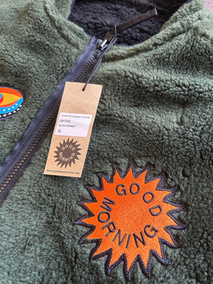 GoodMorningTapes LSD World Peace Reversible Sherpa Vest - Black / XL