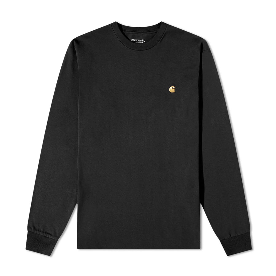 Carhartt WIP Chase Embroidered Long Sleeve T-Shirt - M | Black & Gold